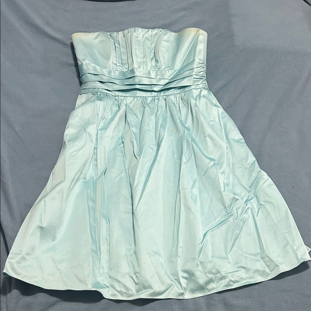 David's Bridal Light Blue Strapless Dress